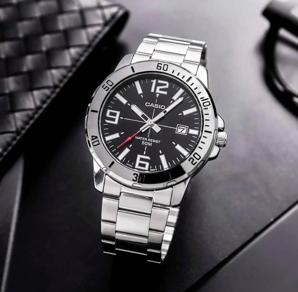 Casio Enticer Date Chain Watch MTP-VD01D-1BVUDF