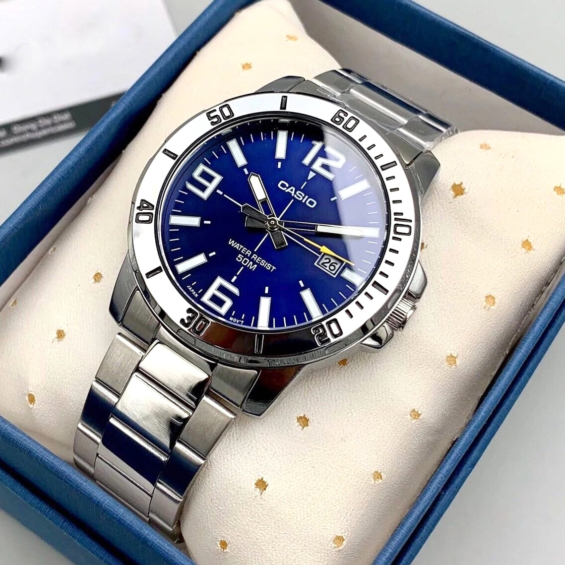 Casio Enticer Date Chain Watch MTP-VD01D-2BVUDF