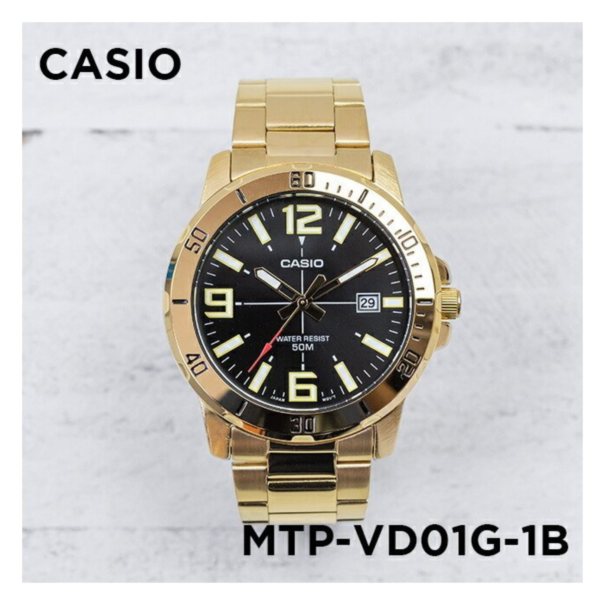 Casio Enticer Date Golden Chain Watch MTP-VD01G-1BVUDF