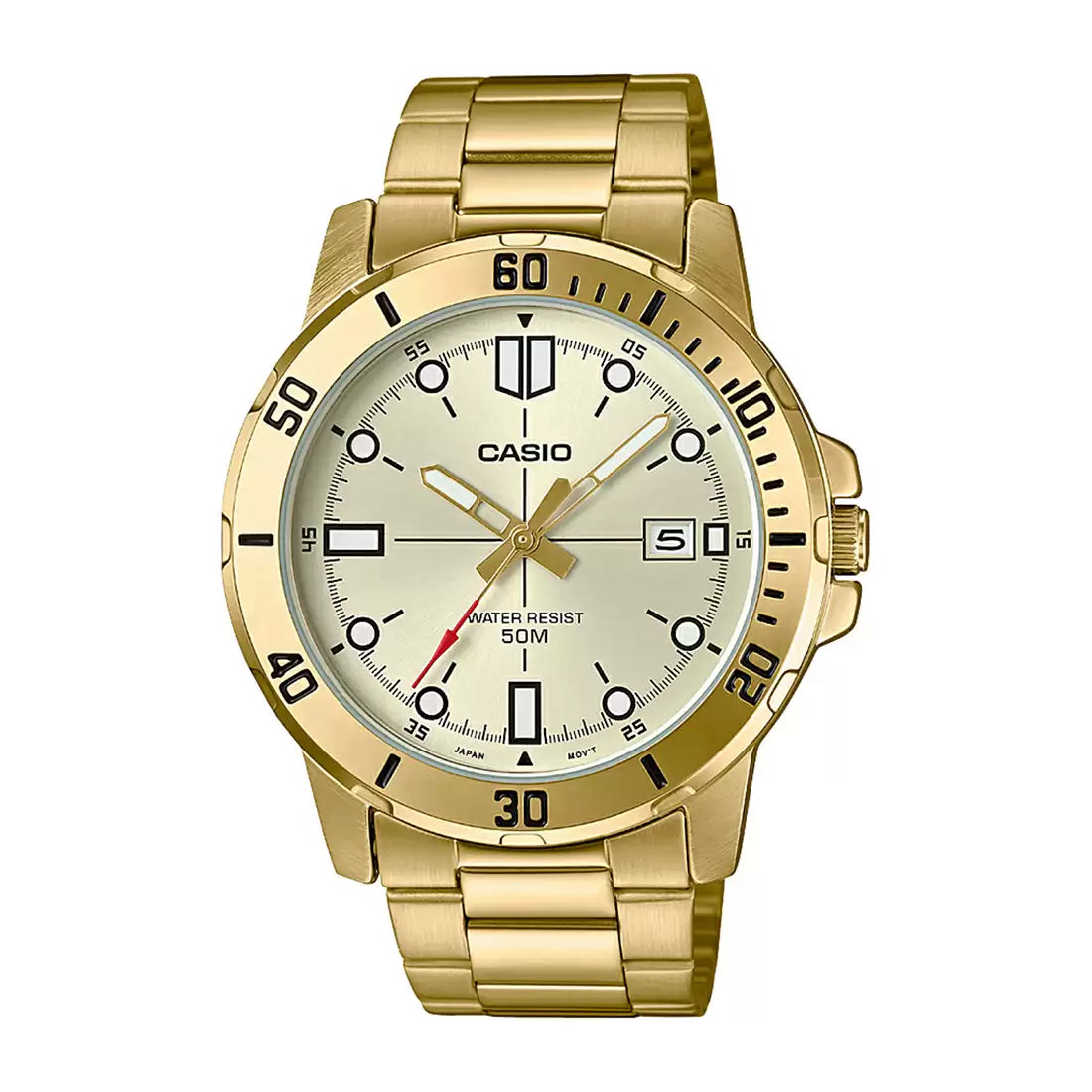 Casio Enticer Date Golden Chain Watch MTP-VD01G-9EVUDF