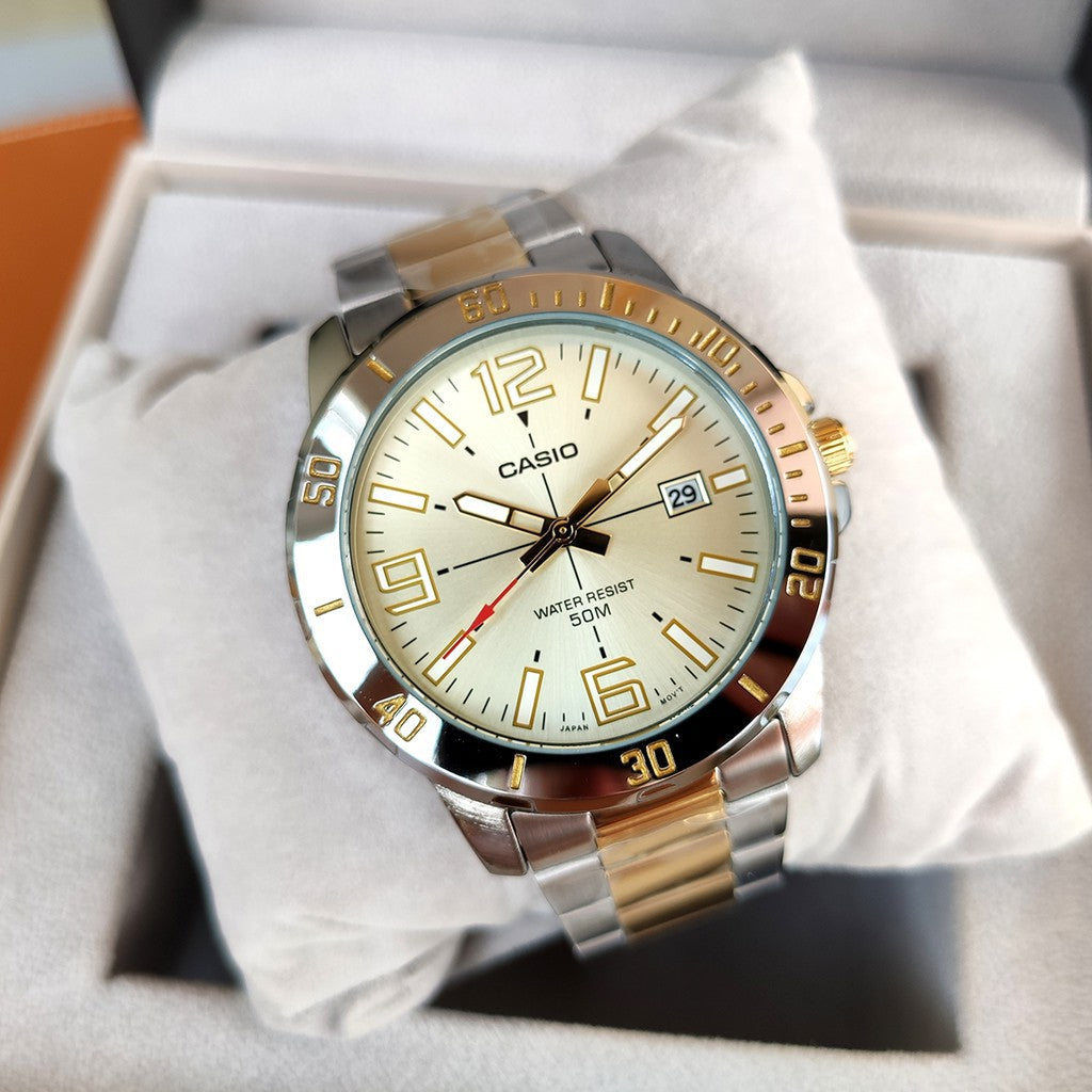 Casio Enticer Date Chain Watch MTP-VD01SG-9BVUDF