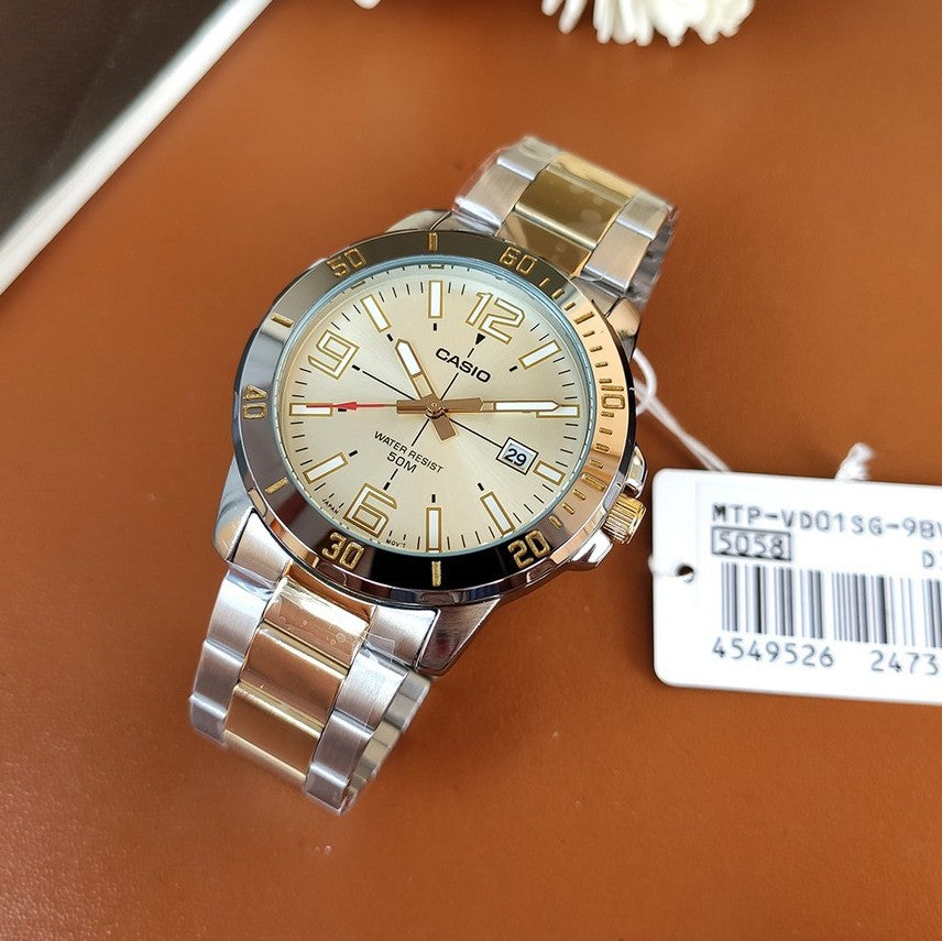 Casio Enticer Date Chain Watch MTP-VD01SG-9BVUDF