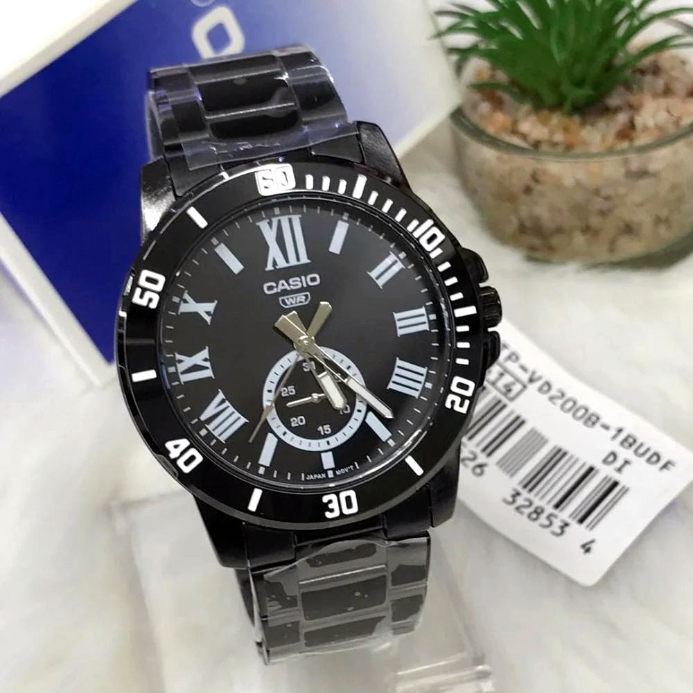 Casio Enticer Date Chain Watch MTP-VD200B-1BUDF