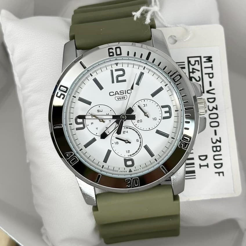 Casio Enticer Multifunction Resin Belt Watch MTP-VD300-3BUDF