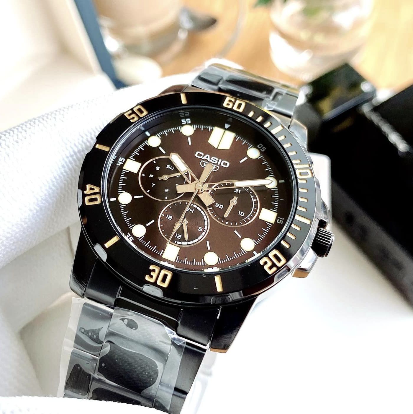 Casio Enticer Multifunction Black Chain Watch MTP-VD300B-5EUDF