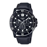 Casio Enticer Multifunction Black Belt Watch MTP-VD300BL-1EUDF