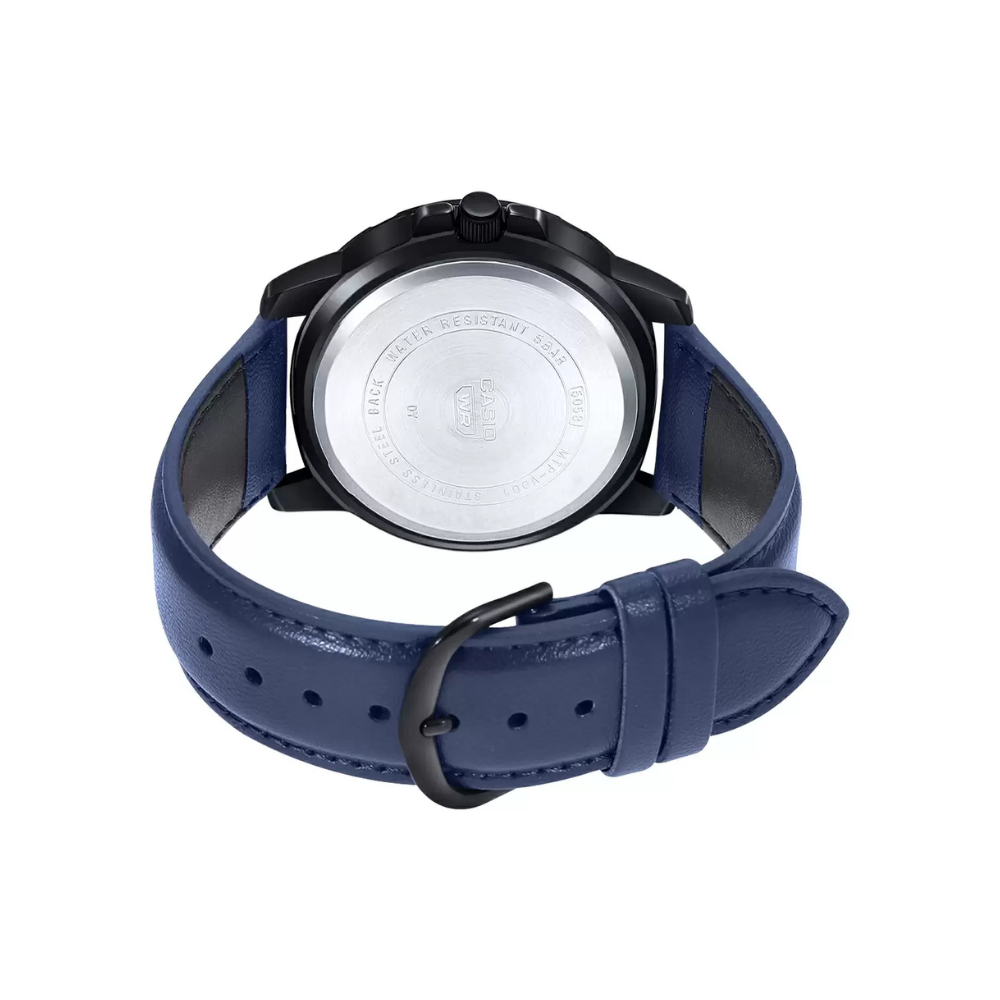 Casio Enticer Multifunction Black Belt Watch MTP-VD300BL-2EUDF