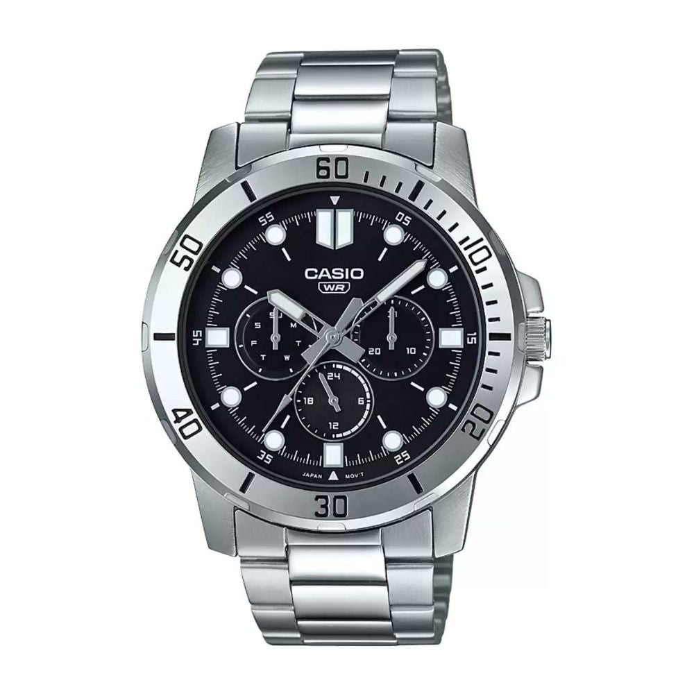 Casio Enticer Multifunction Silver Chain Watch MTP-VD300D-1EUDF