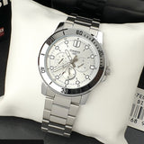 Casio Enticer Multifunction Silver Chain Watch MTP-VD300D-7EUDF
