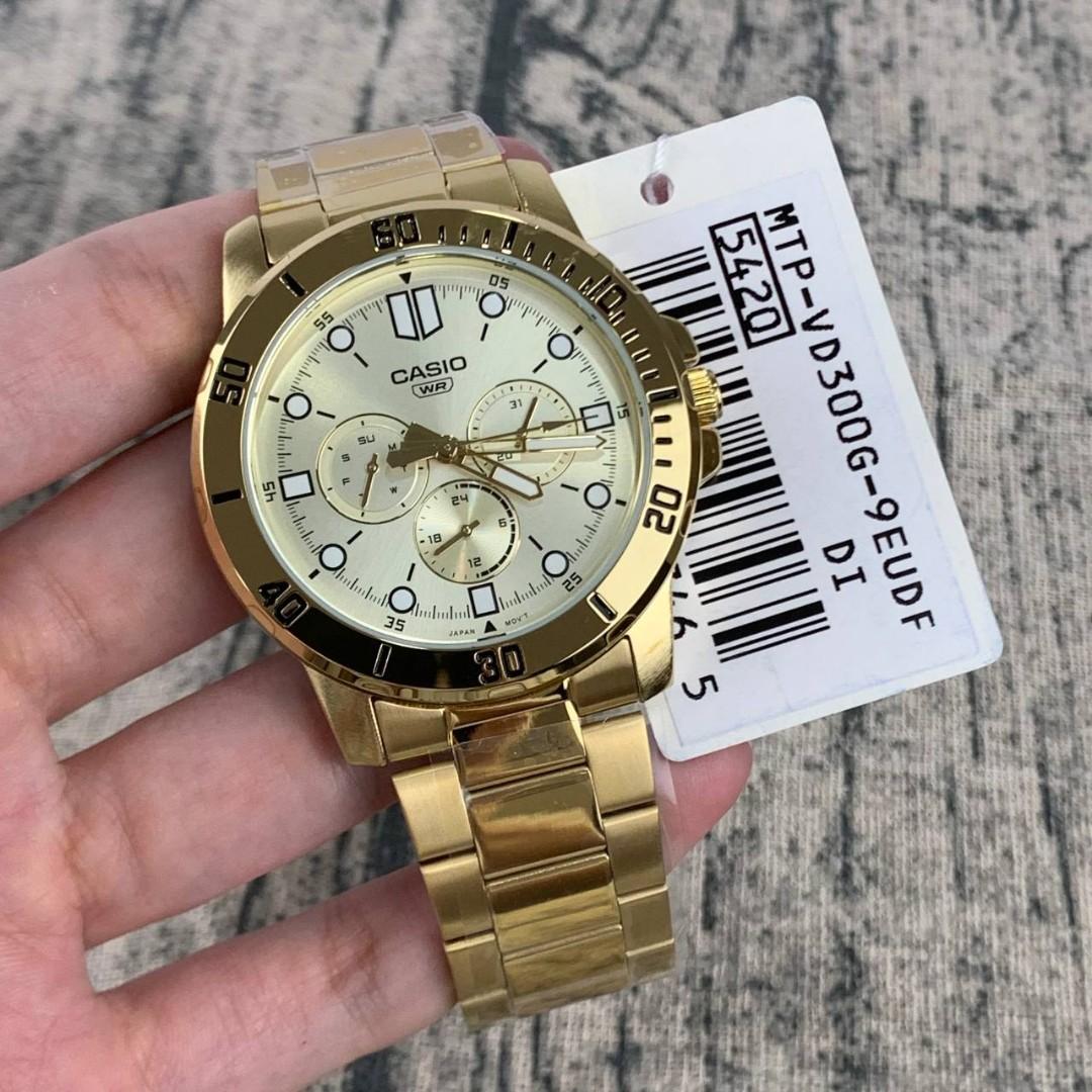 Casio Enticer Multifunction Golden Chain Watch MTP-VD300G-9EUDF