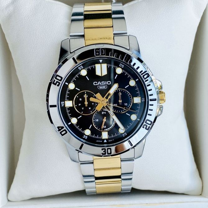 Casio Enticer Multifunction Two Tone Chain Watch MTP-VD300SG-1EUDF