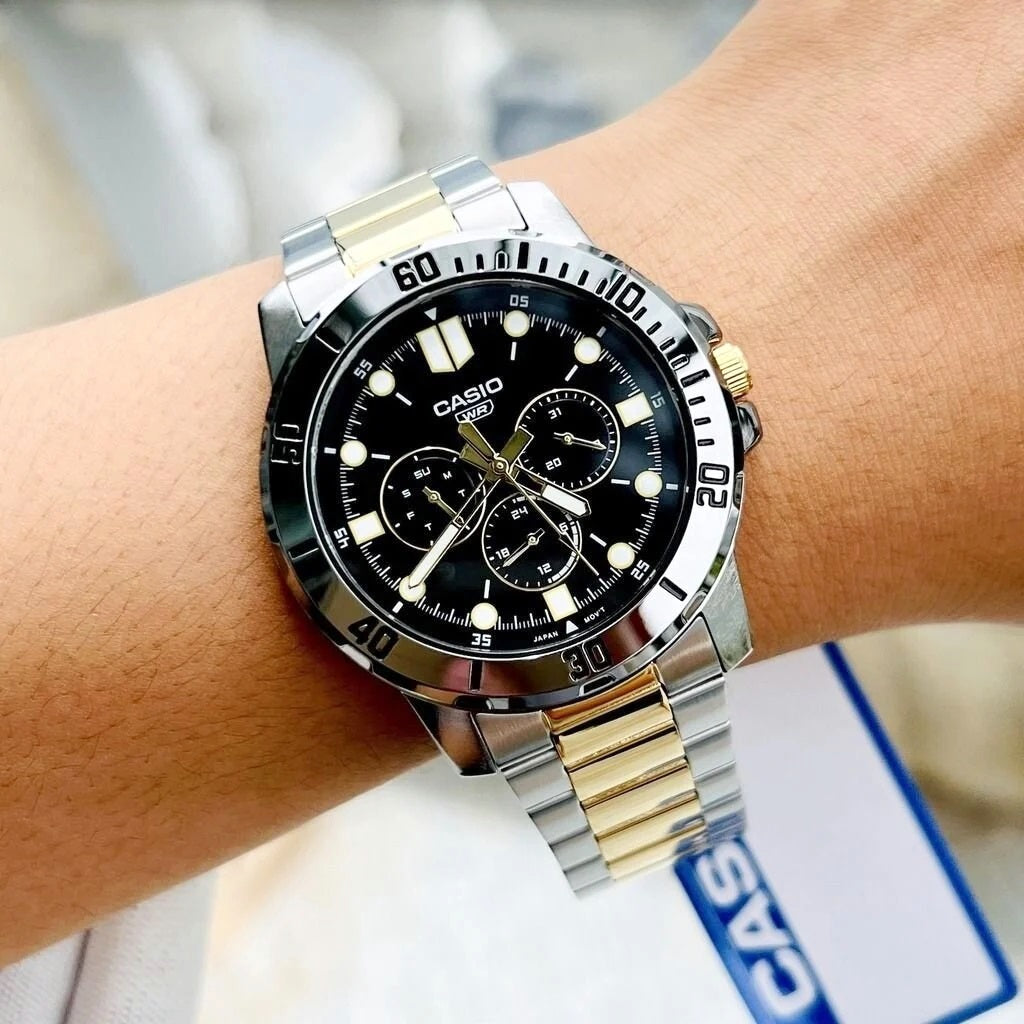 Casio Enticer Multifunction Two Tone Chain Watch MTP-VD300SG-1EUDF