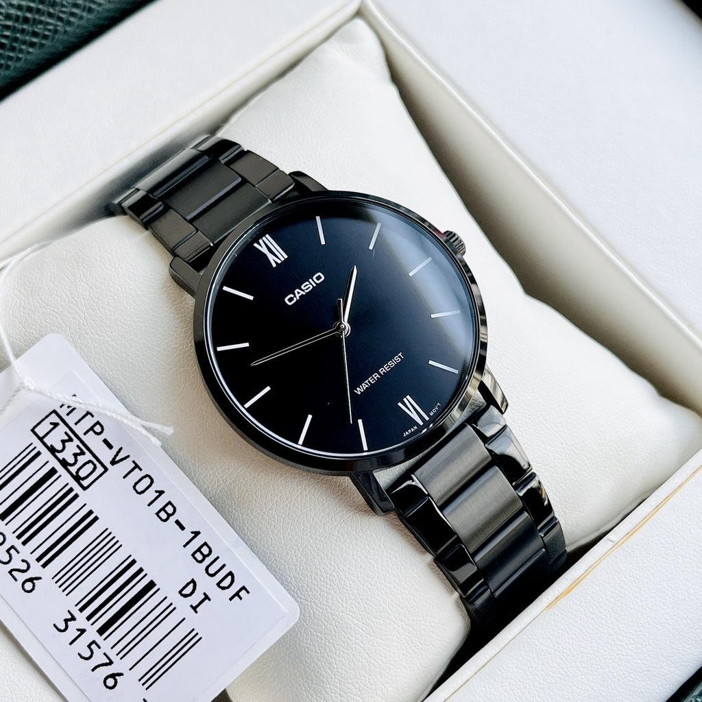 Casio Standard Black Chain Watch MTP-VT01B-1BUDF
