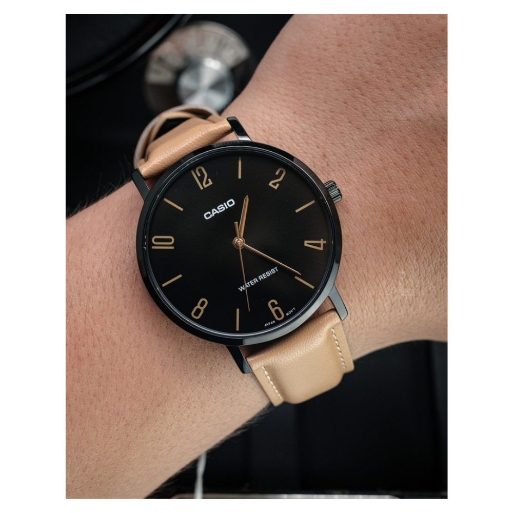 Casio Standard Black Belt Watch MTP-VT01BL-1BUDF