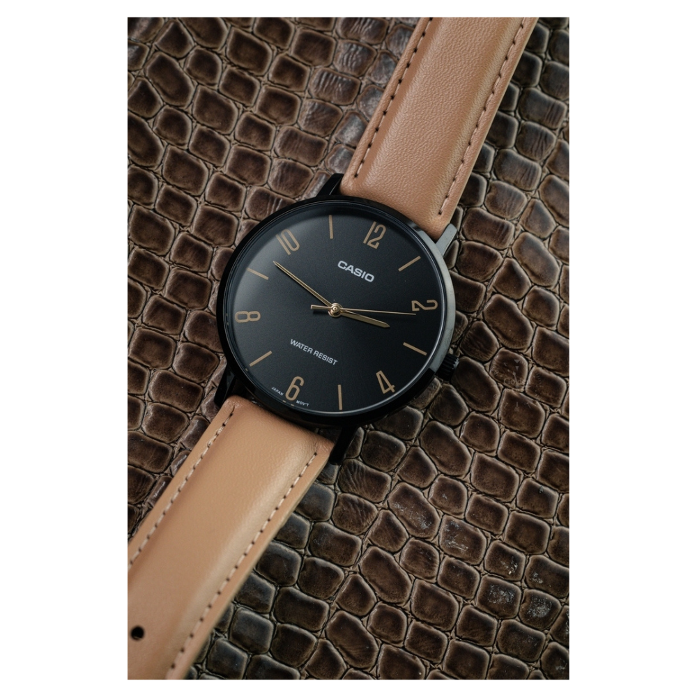 Casio Standard Black Belt Watch MTP-VT01BL-1BUDF