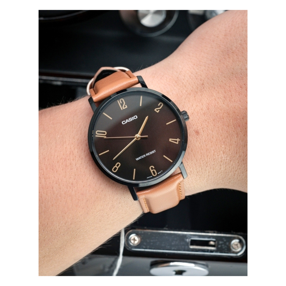 Casio Standard Black Belt Watch MTP-VT01BL-5BUDF