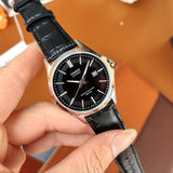 Casio Enticer Sapphire Date Stainless Steel Leather Belt Watch MTS-100L-1AVDF