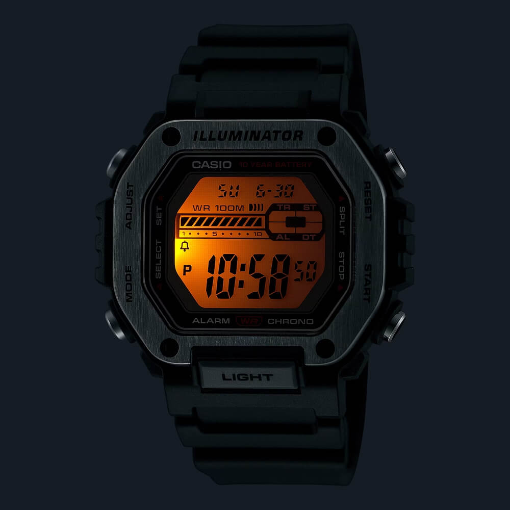 Casio Standard Illuminator Digital Resin Belt Watch MWD-110H-1AVDF