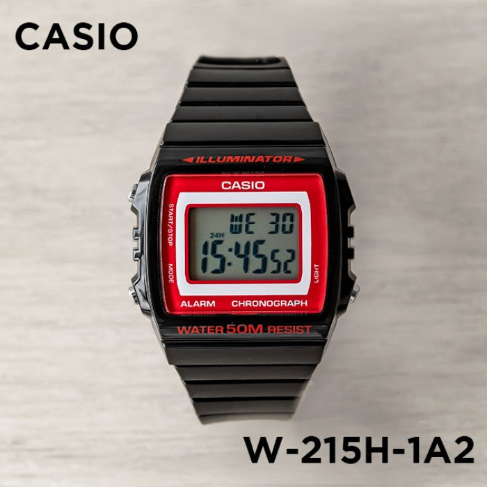 Casio Youth Illuminator Digital Resin Belt Watch W-215H-1A2VDF