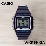 Casio Youth Illuminator Digital Resin Belt Watch W-215H-2AVDF
