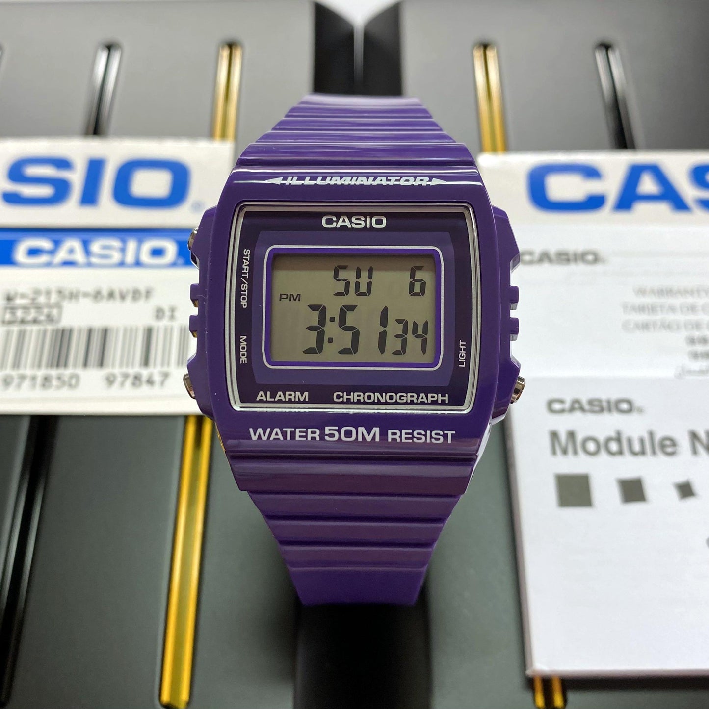 Casio Youth Illuminator Digital Resin Belt Watch W-215H-6AVDF