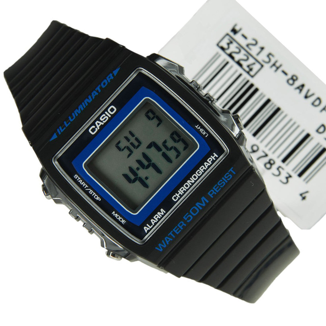 Casio Youth Illuminator Digital Resin Belt Watch W-215H-8AVDF