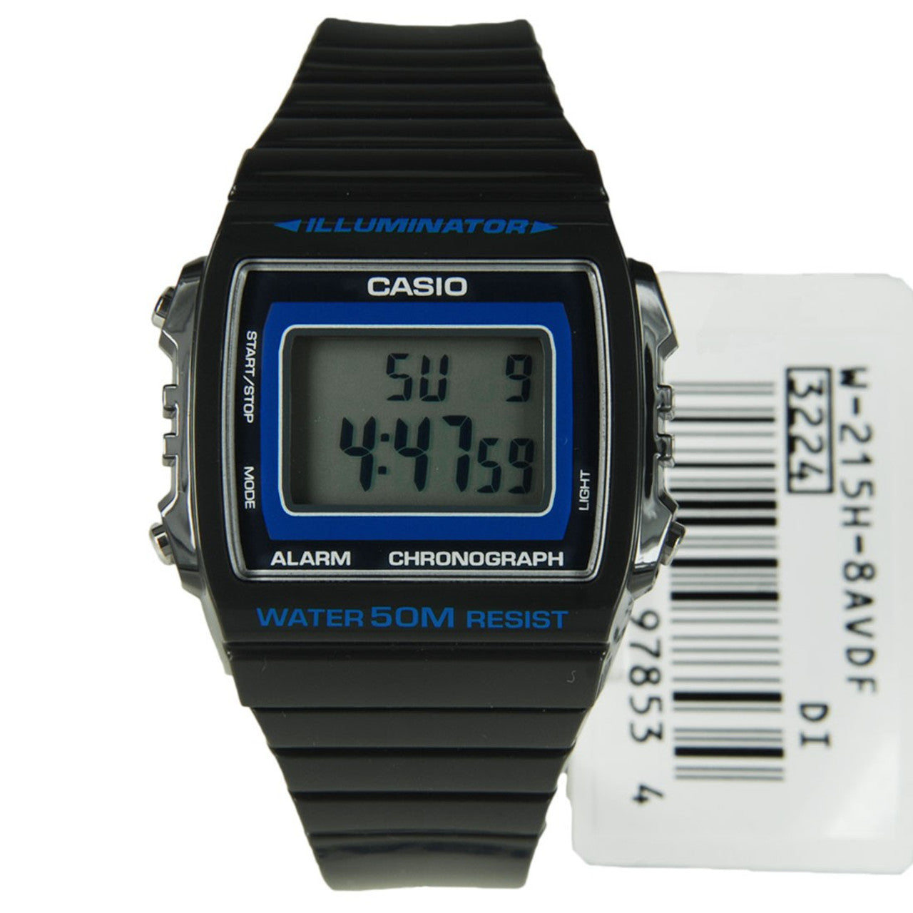 Casio Youth Illuminator Digital Resin Belt Watch W-215H-8AVDF