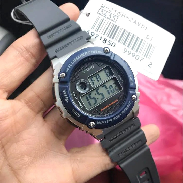 Casio Youth Illuminator Digital Resin Belt Watch W-216H-2AVDF