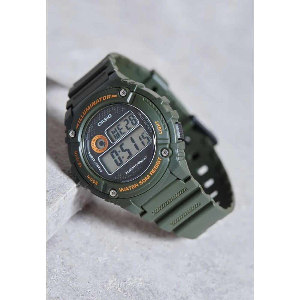 Casio Youth Illuminator Digital Resin Belt Watch W-216H-3BVDF