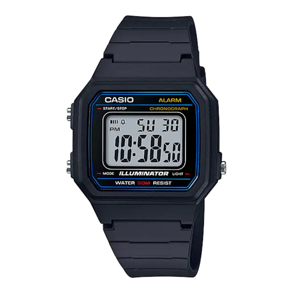 Casio Youth Illuminator Digital Resin Belt Watch W-217H-1AVDF