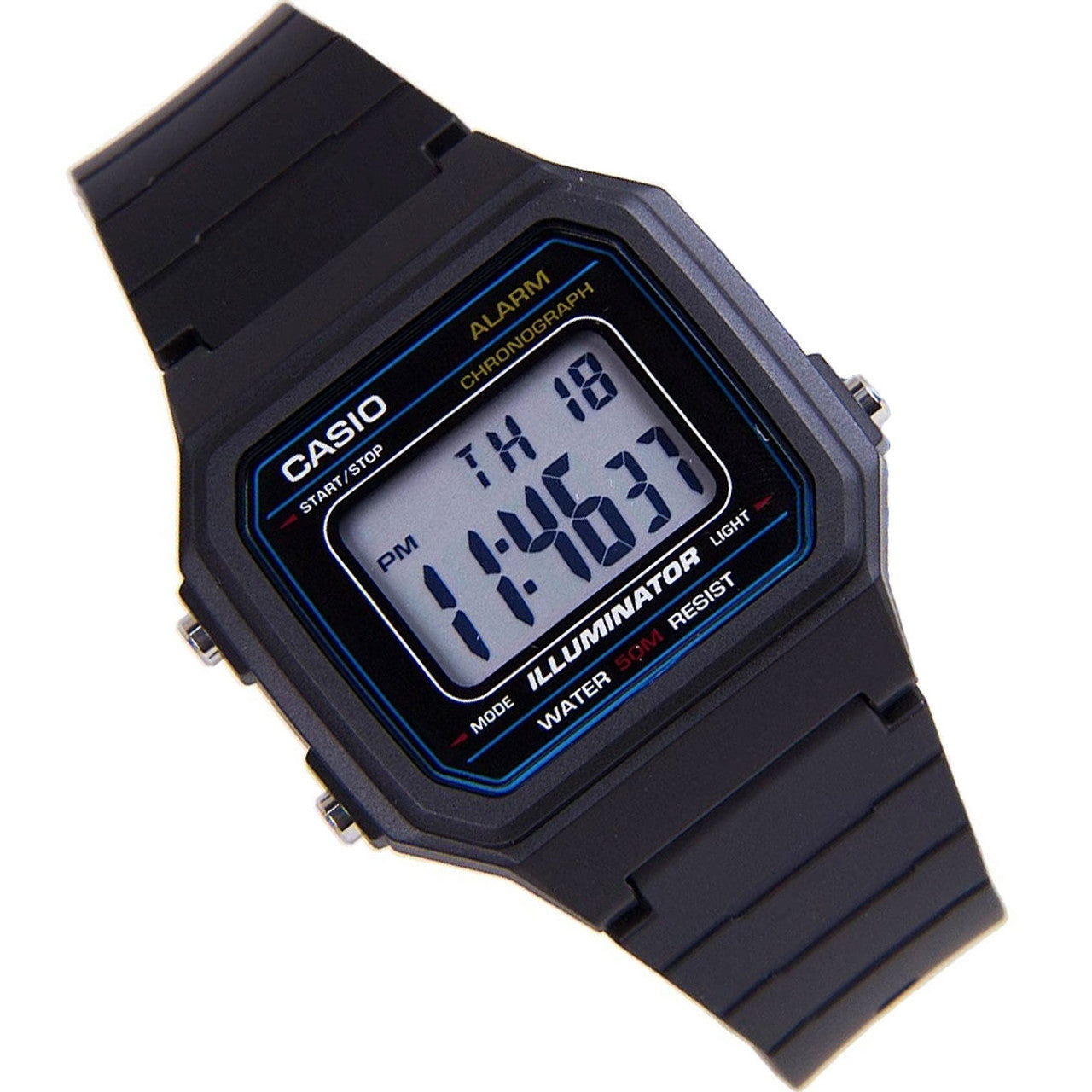 Casio Youth Illuminator Digital Resin Belt Watch W-217H-1AVDF