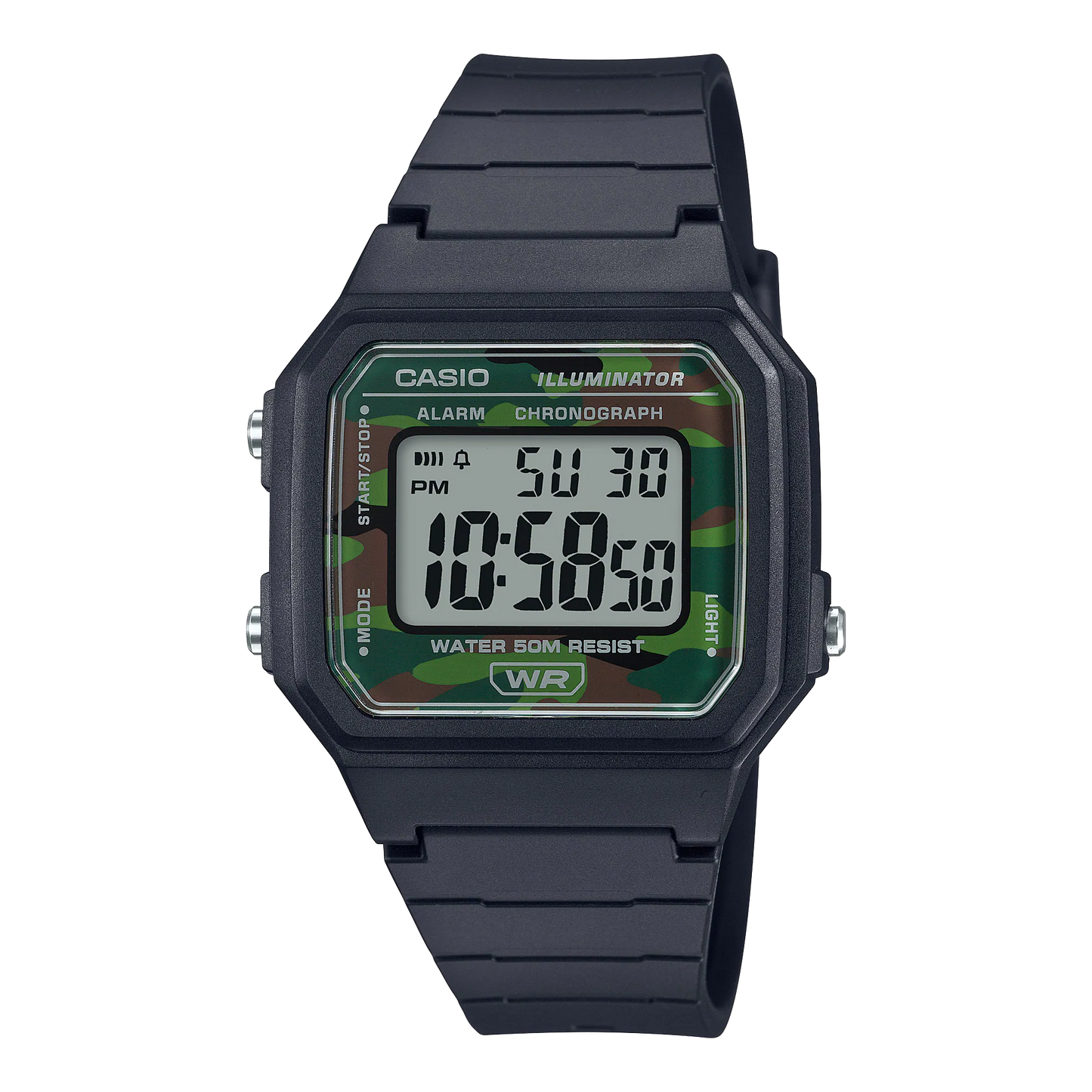 Casio Youth Illuminator Digital Resin Belt Watch W-217H-3BVDF