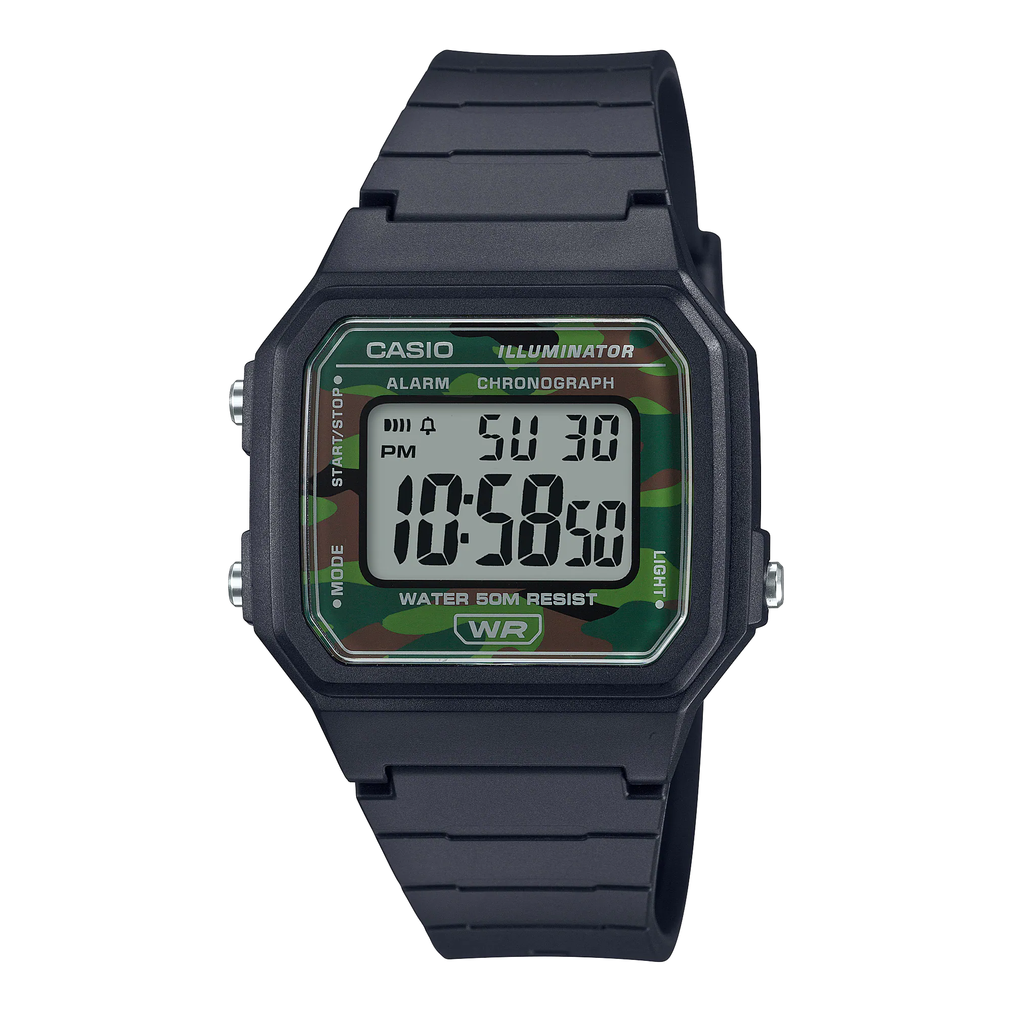 Casio Youth Illuminator Digital Resin Belt Watch W-217H-3BVDF