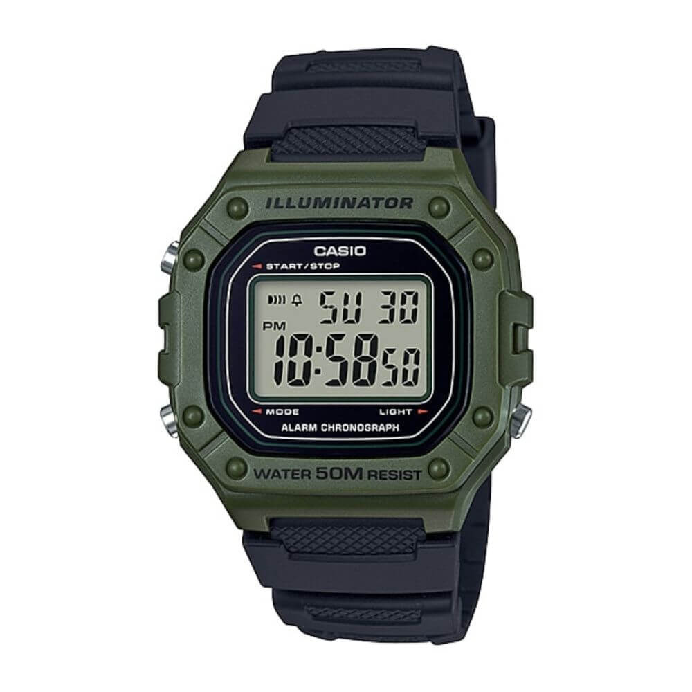 Casio Youth Digital Resin Belt Watch W-218H-3AVDF