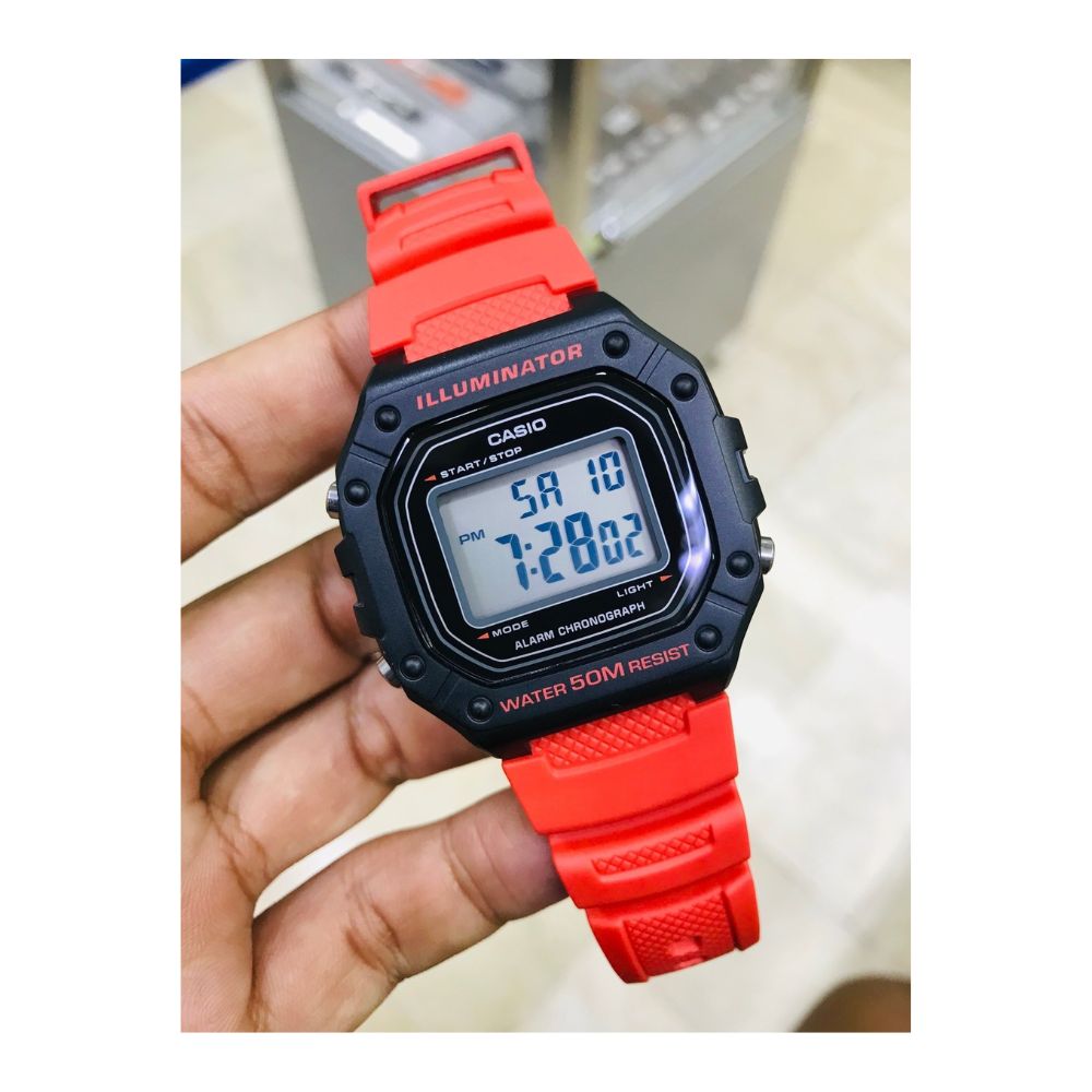 Casio Youth Digital Resin Belt Watch W-218H-4BVDF