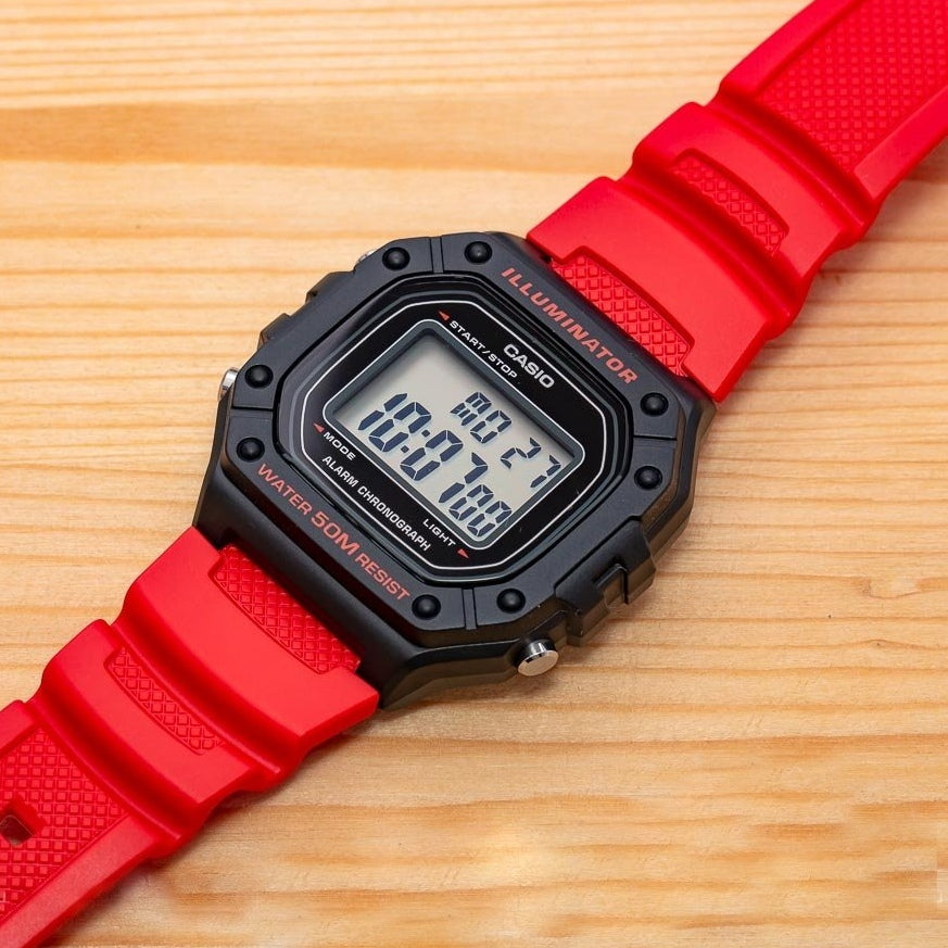 Casio Youth Digital Resin Belt Watch W-218H-4BVDF