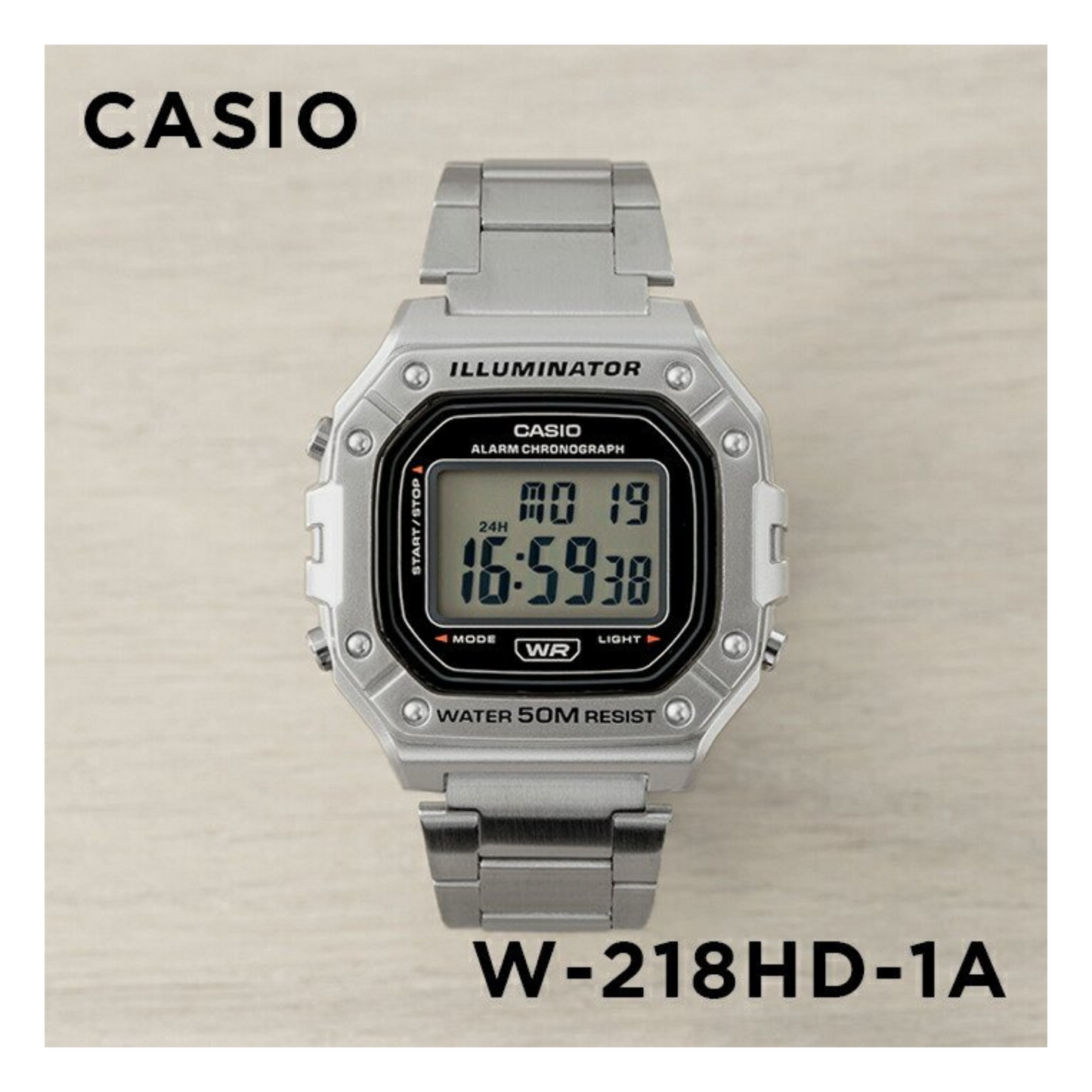 Casio Youth Digital Chain Watch W-218HD-1AVDF