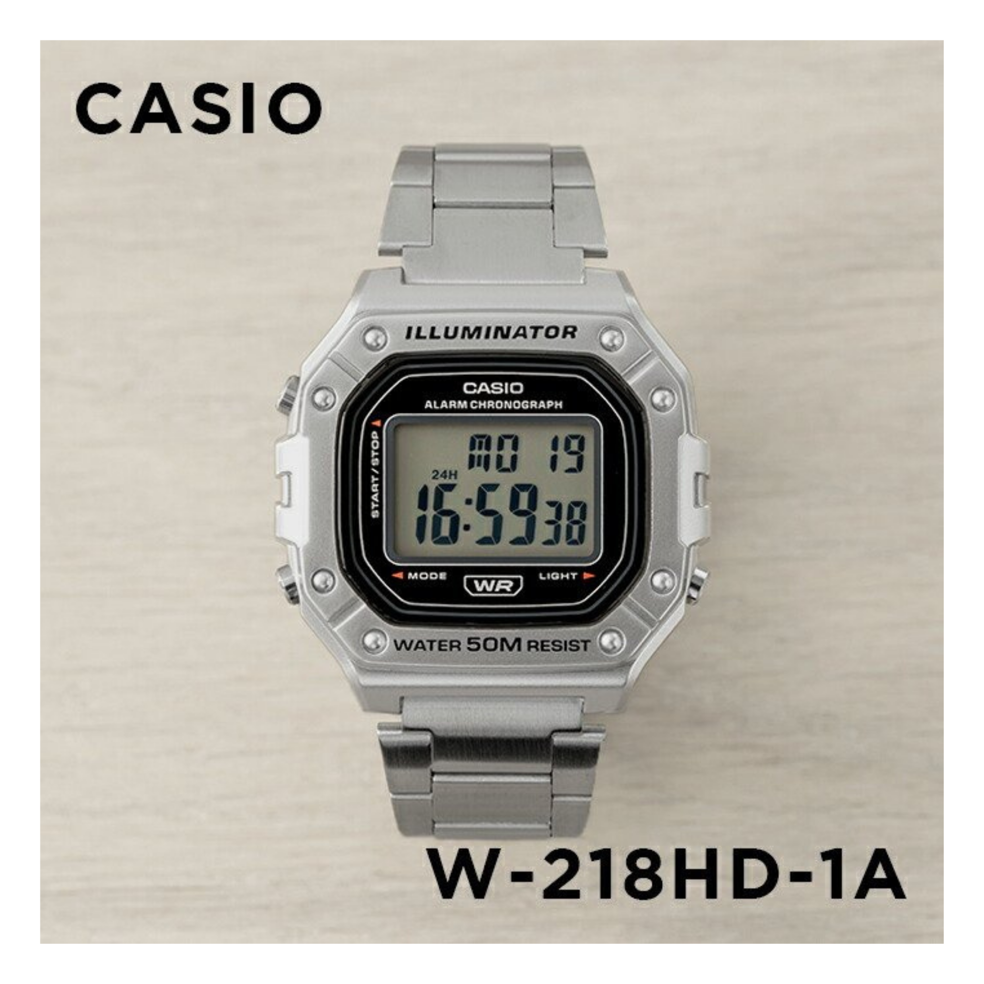 Casio Youth Digital Chain Watch W-218HD-1AVDF