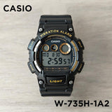 Casio Standard Vibration Alarm Digital Resin Belt Watch W-735H-1A2VDF