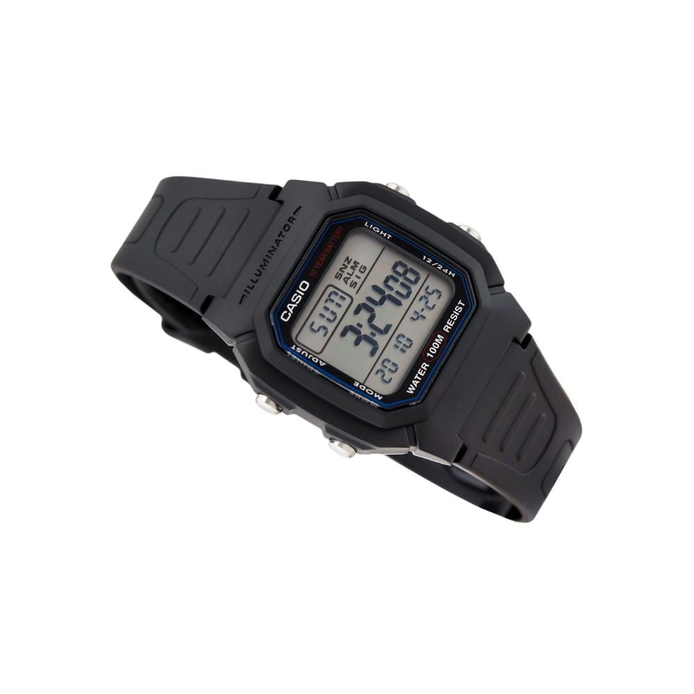 Casio Youth Dual Time Digital Resin Belt Watch W-800H-1AVDF