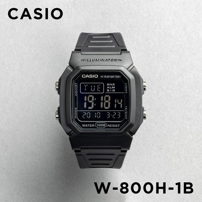 Casio Youth Dual Time Digital Resin Belt Watch W-800H-1BVDF