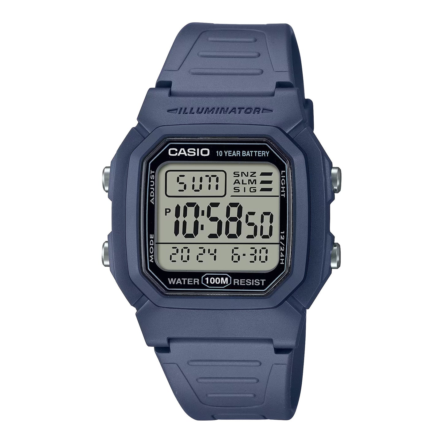 Casio Youth Dual Time Digital Resin Belt Watch W-800H-2AVDF