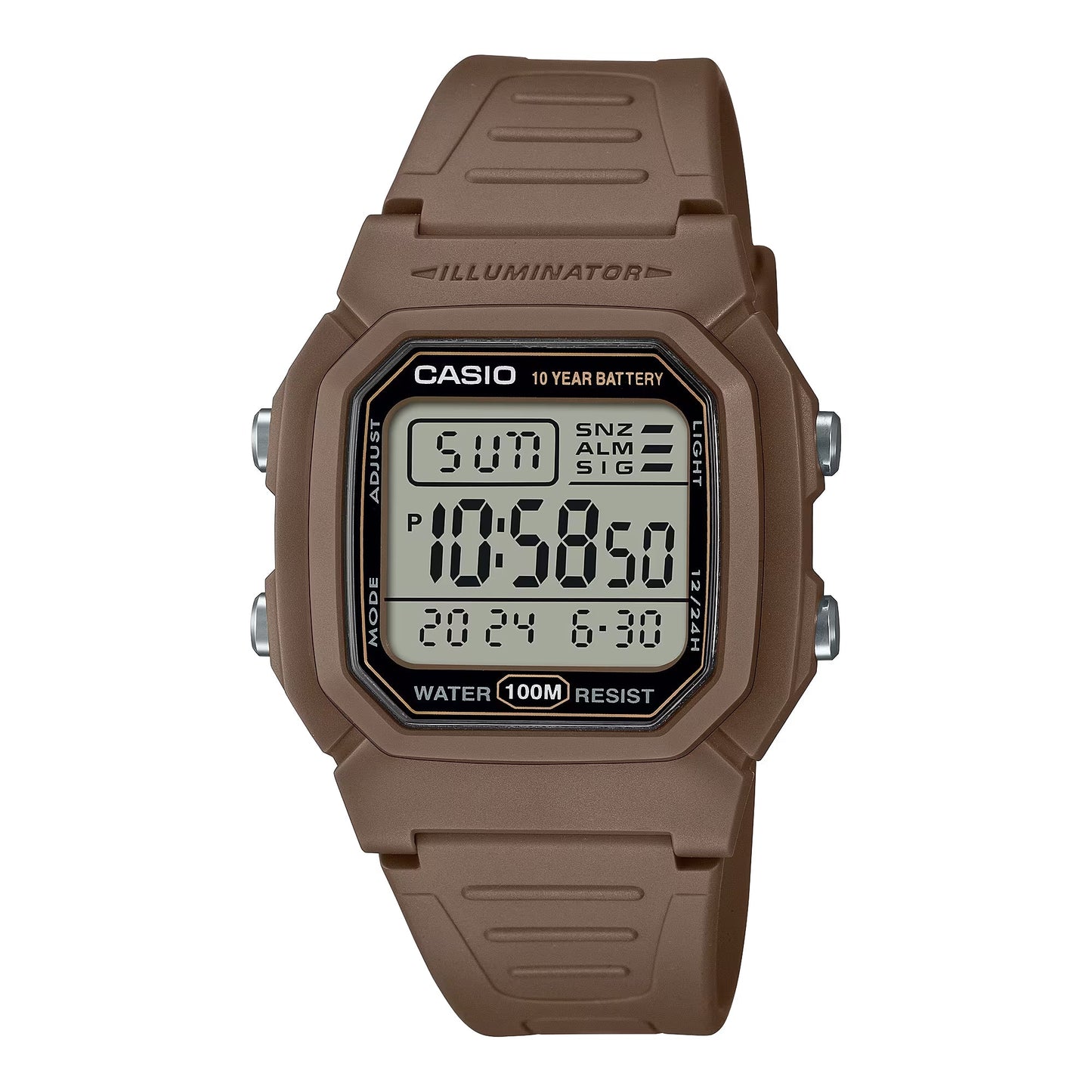 Casio Youth Dual Time Digital Resin Belt Watch W-800H-5AVDF