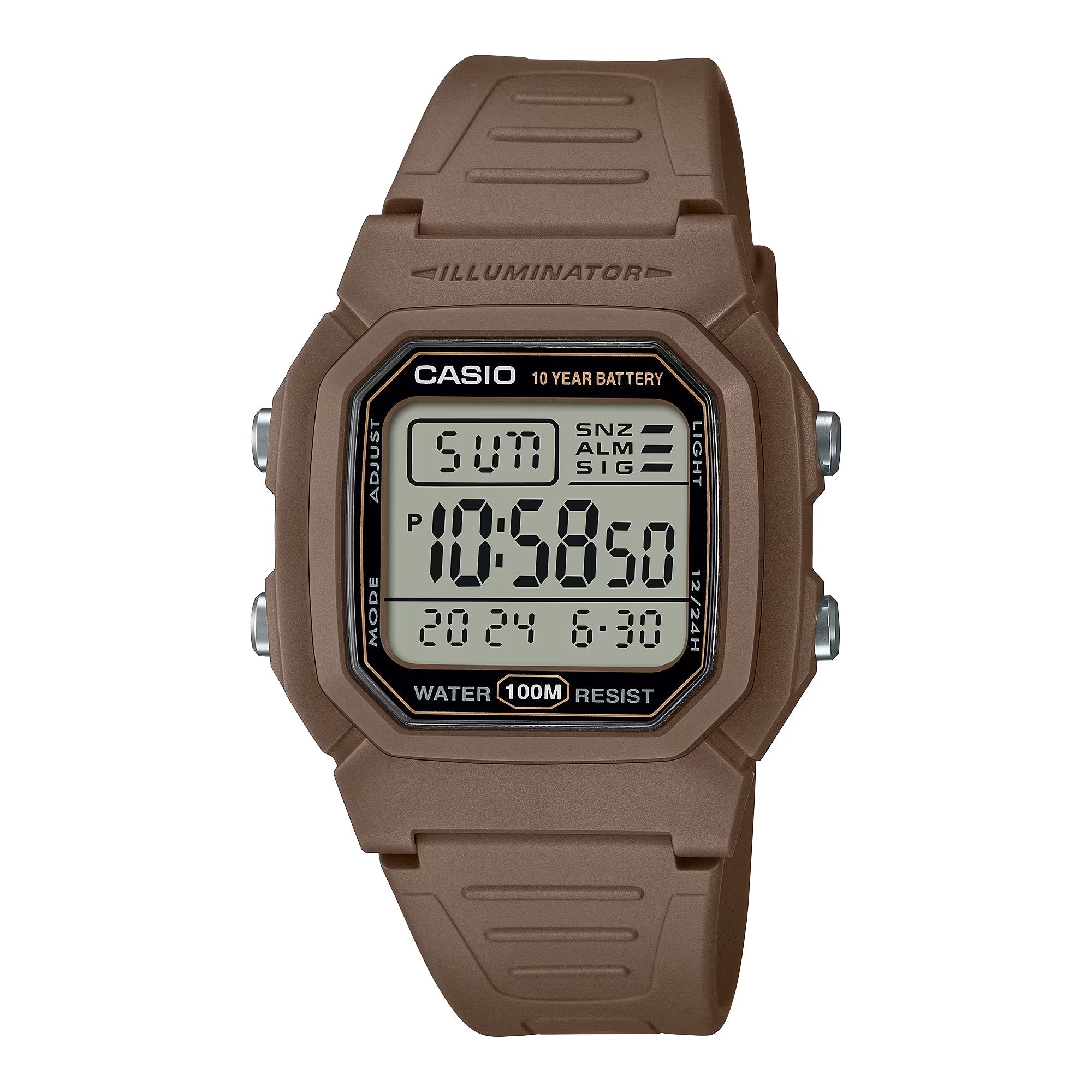 Casio Youth Dual Time Digital Resin Belt Watch W-800H-5AVDF