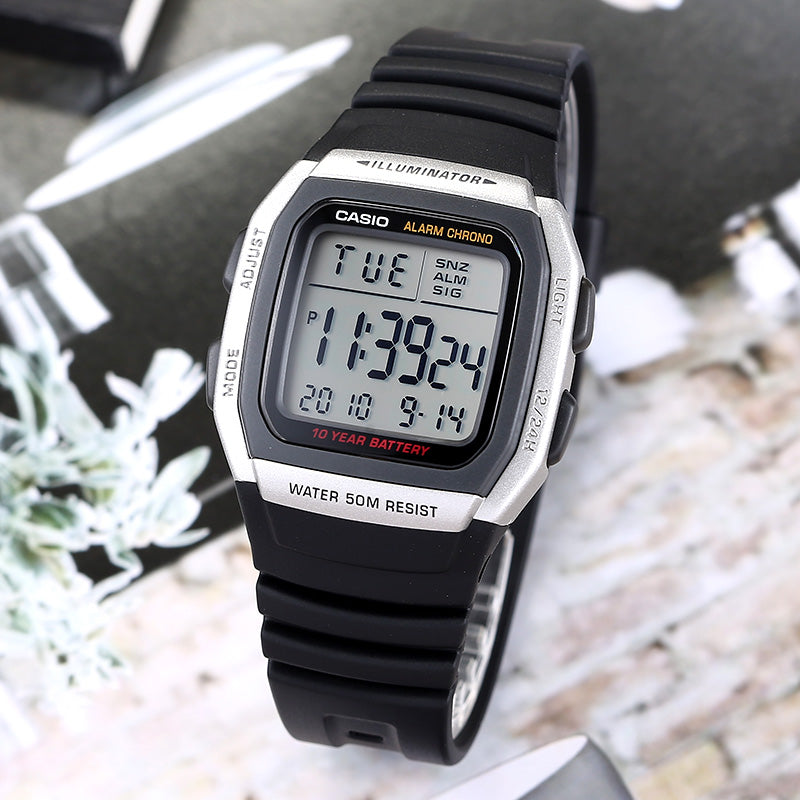 Casio Youth Dual Time Digital Resin Belt Watch W-96H-1AVDF