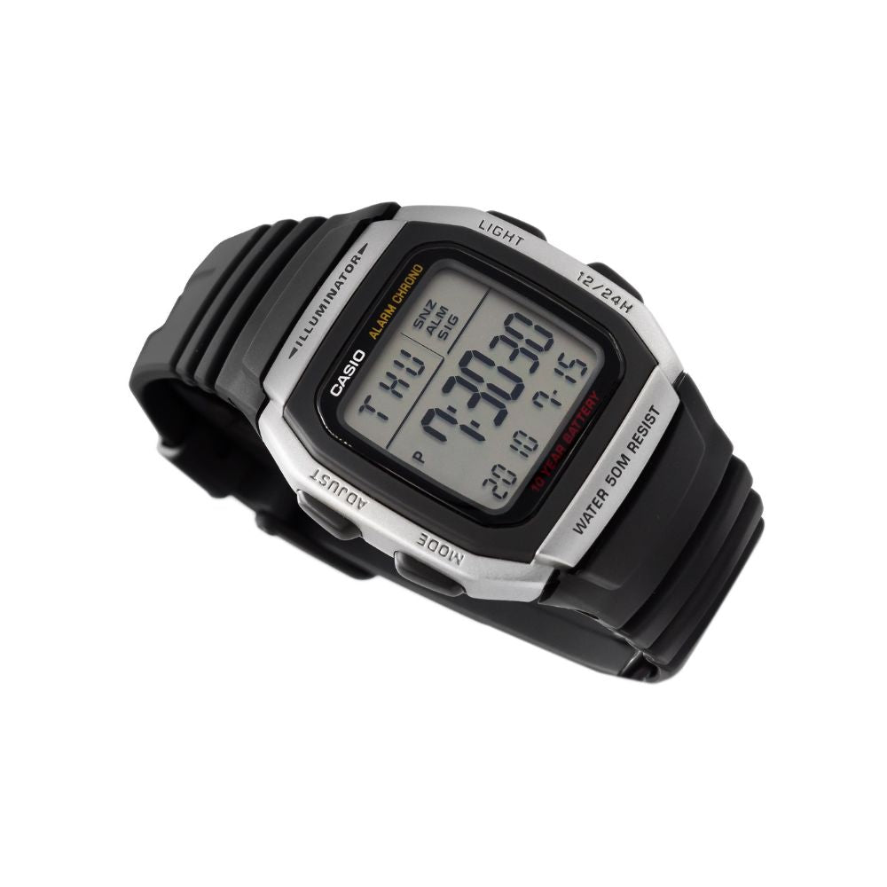 Casio Youth Dual Time Digital Resin Belt Watch W-96H-1AVDF