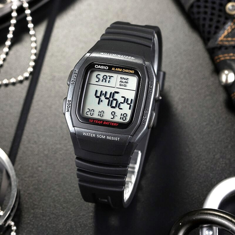 Casio Youth Dual Time Digital Resin Belt Watch W-96H-1BVDF