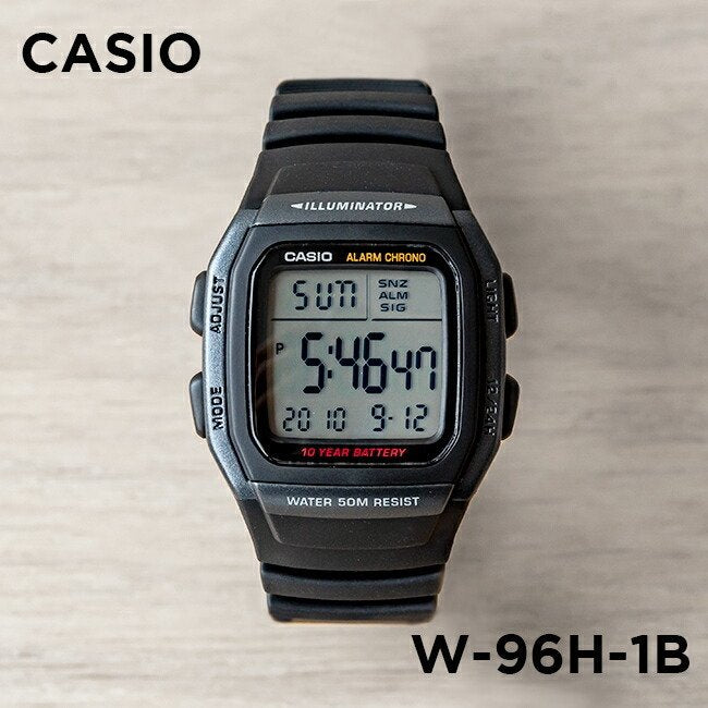 Casio Youth Dual Time Digital Resin Belt Watch W-96H-1BVDF