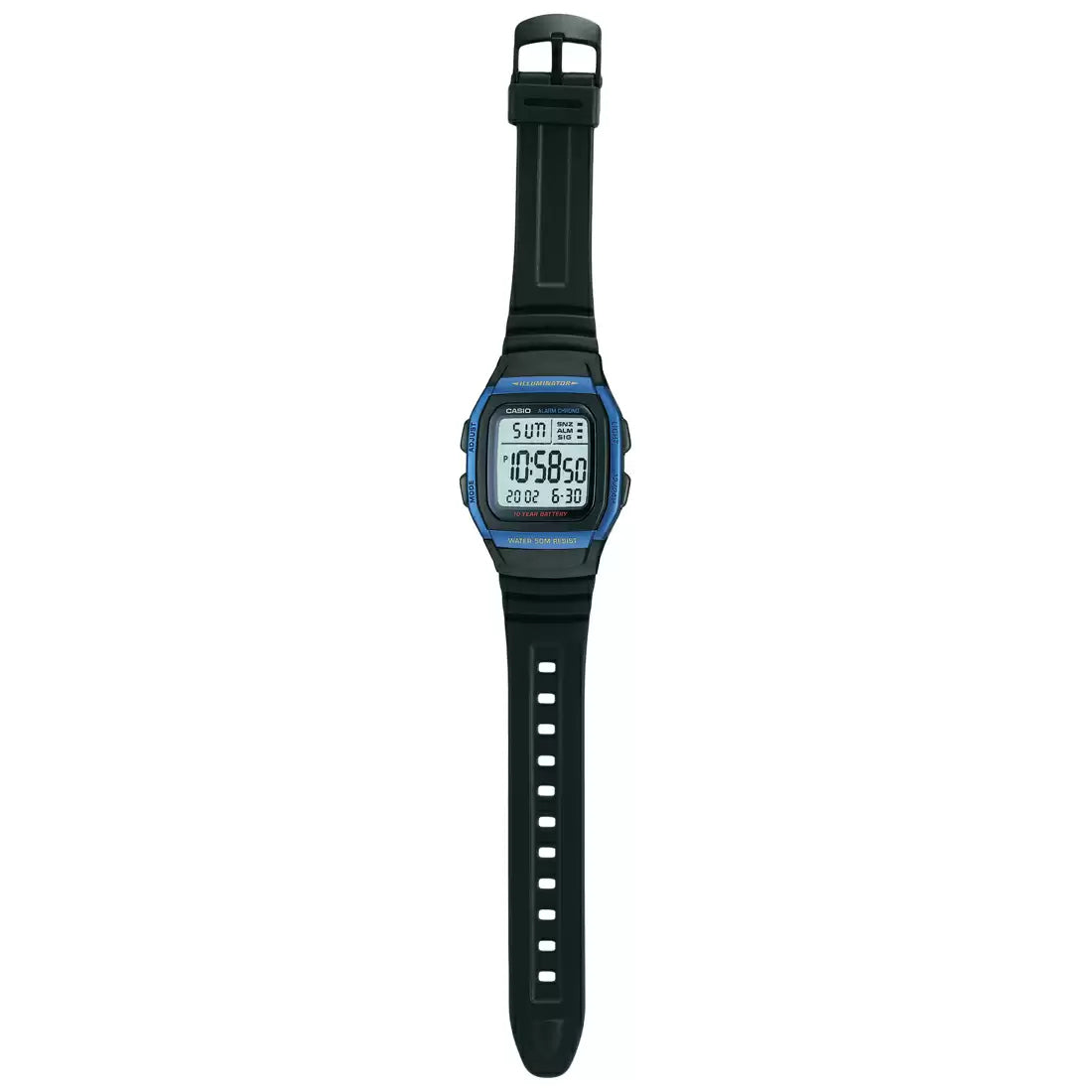 Casio Youth Dual Time Digital Resin Belt Watch W-96H-2AVDF