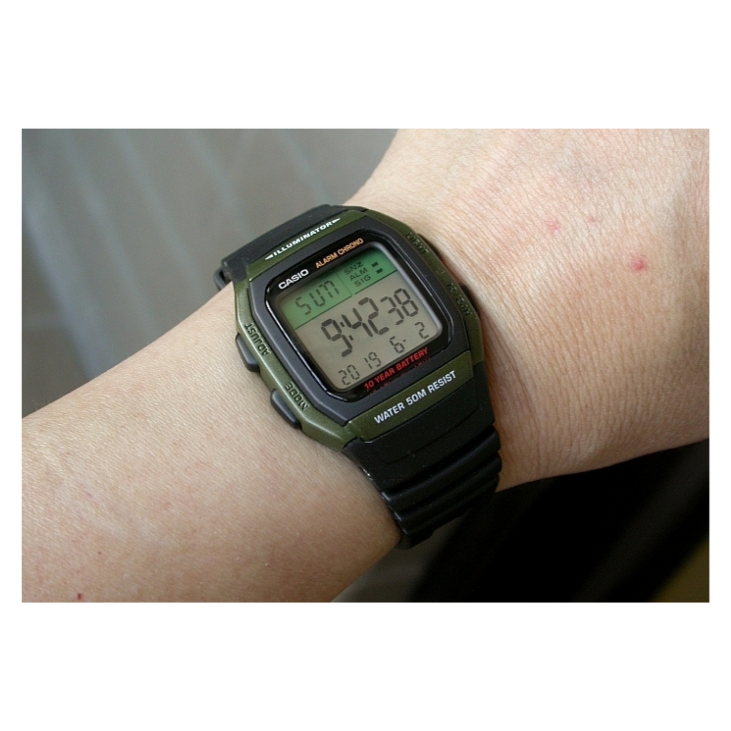 Casio Youth Dual Time Digital Resin Belt Watch W-96H-3AVDF